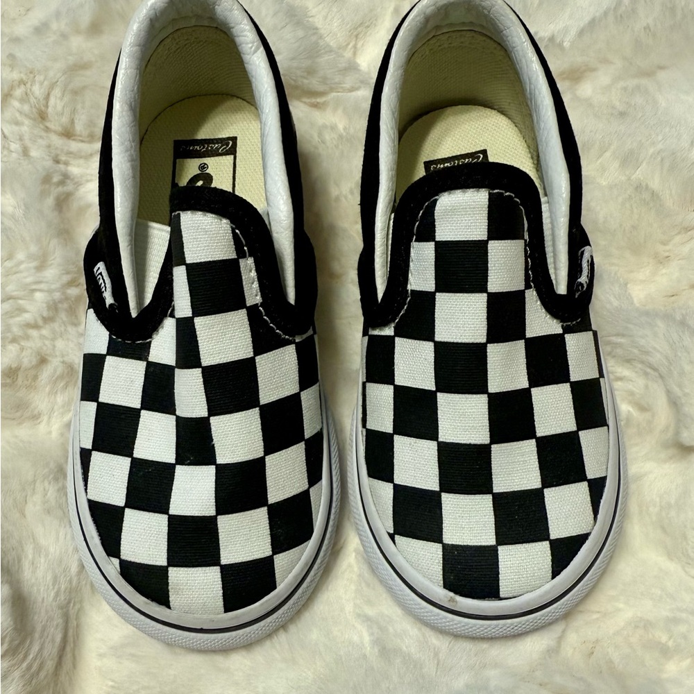 Vans Black and White Checkered Kids Sneakers